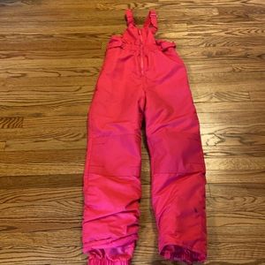 Girls Cat & Jack size L pink snow pants with bib